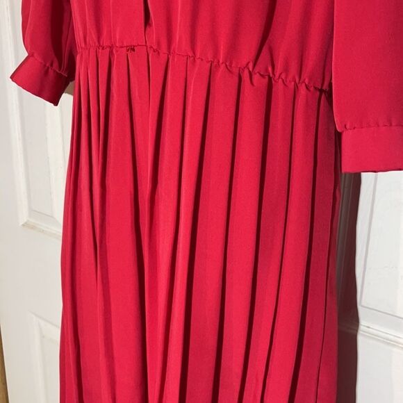 Vintage Sweetbriar 1980s Red Shirtwaist Dress 12 But Runs Small - Picture 7 of 16